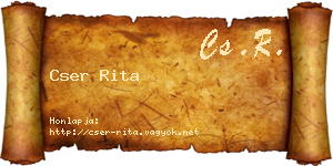 Cser Rita névjegykártya