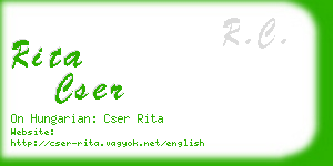 rita cser business card